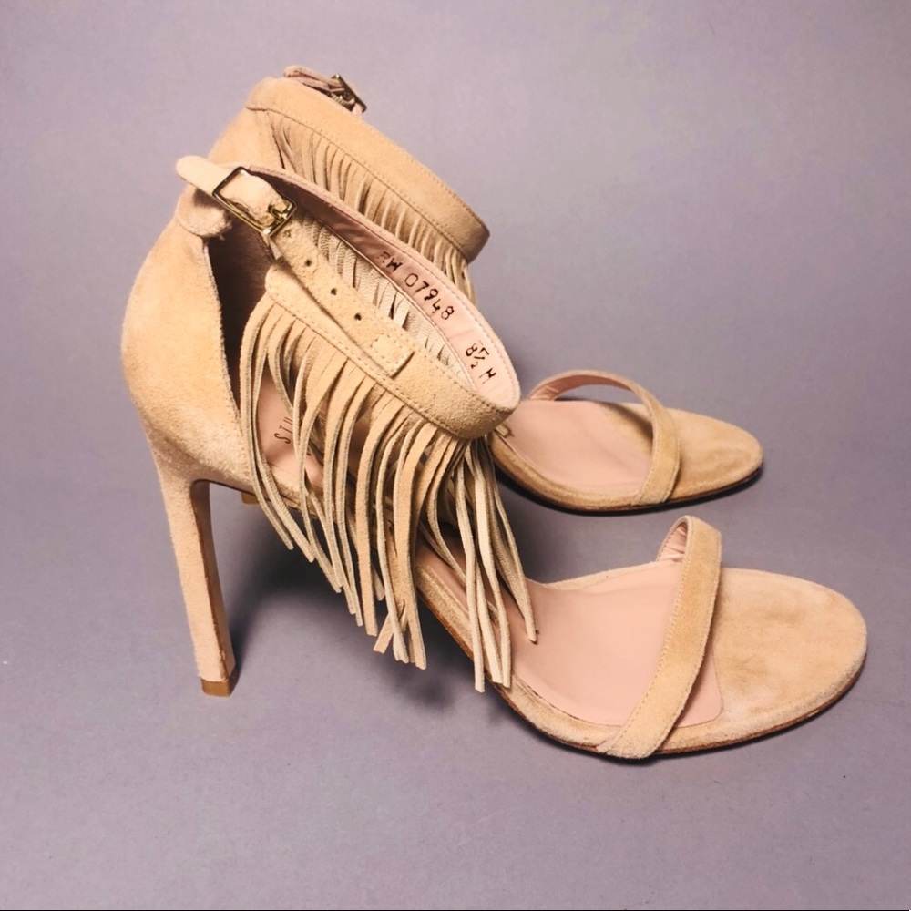 Authentic Stuart Weitzman Nude Fringes Sandals